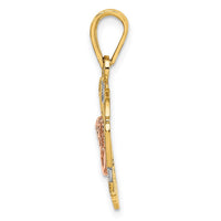 Load image into Gallery viewer, 14K Two-tone w/White Rhodium Angel In Heart Charm
