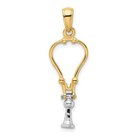 Load image into Gallery viewer, 14k Two-Tone 3-D Stethoscope Pendant
