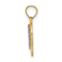 Load image into Gallery viewer, 14K W/ Rhodium Cross In Heart Charm
