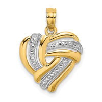 Load image into Gallery viewer, 14k w/ White Rhodium Textured Heart Charm
