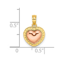 Load image into Gallery viewer, 14k Yellow and Rose Gold Polished Heart Beaded Charm
