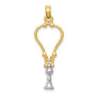 Load image into Gallery viewer, 14k Two-Tone 3-D Stethoscope Pendant
