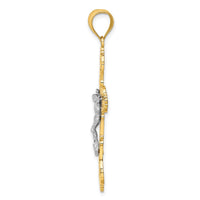Load image into Gallery viewer, 14K Two-tone Crucifix W/ Scrolled Tips Charm
