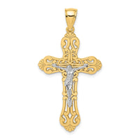 Load image into Gallery viewer, 14K Two-tone Crucifix W/ Scrolled Tips Charm
