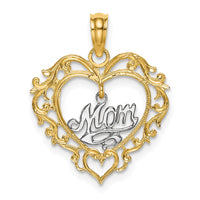 Load image into Gallery viewer, 14k Two-tone MOM Inside Heart Charm
