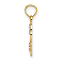 Load image into Gallery viewer, 14k Two-Tone Diamond-cut #1 GOD MOTHER In Heart Charm
