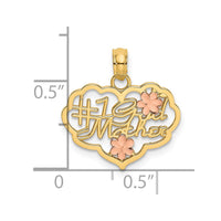 Load image into Gallery viewer, 14k Two-Tone Diamond-cut #1 GOD MOTHER In Heart Charm
