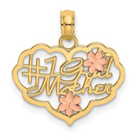 Load image into Gallery viewer, 14k Two-Tone Diamond-cut #1 GOD MOTHER In Heart Charm
