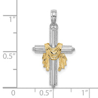 Load image into Gallery viewer, 14K Two-Tone Cross w/ Drape Charm
