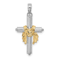 Load image into Gallery viewer, 14K Two-Tone Cross w/ Drape Charm
