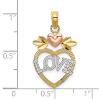 Load image into Gallery viewer, 14k Two-Tone w/ White Rhodium LOVE Inside Heart Pendant
