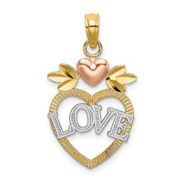 Load image into Gallery viewer, 14k Two-Tone w/ White Rhodium LOVE Inside Heart Pendant
