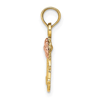 Load image into Gallery viewer, 14k Two-Tone Textured Scroll w/ Flower MOM Charm

