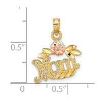 Load image into Gallery viewer, 14k Two-Tone Textured Scroll w/ Flower MOM Charm
