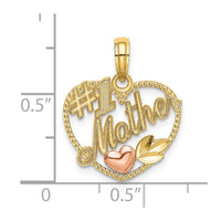 Load image into Gallery viewer, 14k Two-Tone Heart w/ #1 MOTHER Charm
