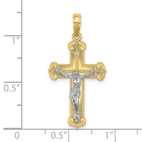 Load image into Gallery viewer, 14K Two-tone Engraved Crucifix Charm
