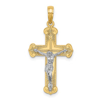 Load image into Gallery viewer, 14K Two-tone Engraved Crucifix Charm
