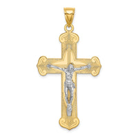 Load image into Gallery viewer, 14K Two-tone Engraved Crucifix Charm
