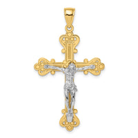 Load image into Gallery viewer, 14k Two-Tone Engraved Crucifix Charm
