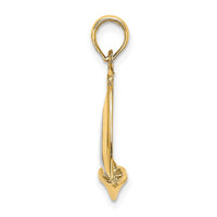 Load image into Gallery viewer, 14K w/ Rhodium 3-D Polished Sailboat Charm
