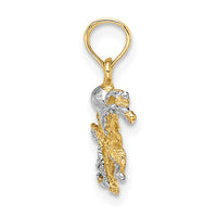 Load image into Gallery viewer, 14K W/ Rhodium Textured Octopus Charm
