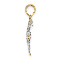 Load image into Gallery viewer, 14k w/ Rhodium Cut-Out Angelfish Charm
