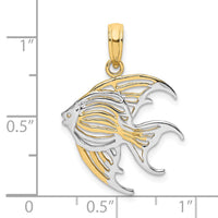 Load image into Gallery viewer, 14k w/ Rhodium Cut-Out Angelfish Charm
