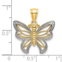 Load image into Gallery viewer, 14k w/Rhodium Butterfly w/ White Beaded Wings Charm
