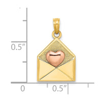 Load image into Gallery viewer, 14k Rose and Yellow Gold 3-D XOXO Envelope Heart Charm
