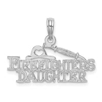Load image into Gallery viewer, 14k White Gold FIREFIGHTER&#39;S DAUGHTER Charm
