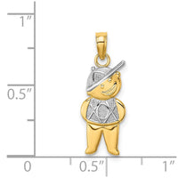 Load image into Gallery viewer, 14K Textured w/Rhodium Boy Charm
