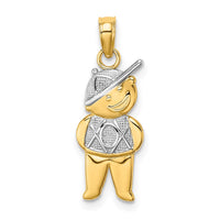 Load image into Gallery viewer, 14K Textured w/Rhodium Boy Charm

