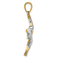 Load image into Gallery viewer, 14K with White Rhodium Flying Pelican Charm
