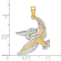 Load image into Gallery viewer, 14K with White Rhodium Flying Pelican Charm
