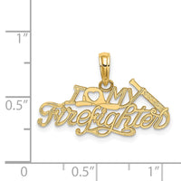 Load image into Gallery viewer, 14k I LOVE MY FIREFIGHTER Charm
