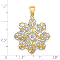 Load image into Gallery viewer, 14K w/ Rhodium D/C Flower Charm
