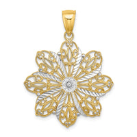 Load image into Gallery viewer, 14K w/ Rhodium D/C Flower Charm

