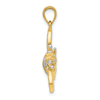 Load image into Gallery viewer, 14k White Rhodium 3-D Bumblebee Charm
