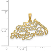 Load image into Gallery viewer, 14k I LOVE MY RETIRED FIREFIGHTER Charm

