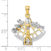 Load image into Gallery viewer, 14k Two-tone 3-D Moveable Sextant Charm
