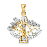 Load image into Gallery viewer, 14k Two-tone 3-D Moveable Sextant Charm
