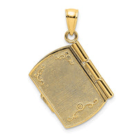 Load image into Gallery viewer, 14K w/Rhodium 3-D Footprints Book W/ Prayer Inside Charm
