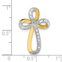 Load image into Gallery viewer, 14K w/Rhodium Diamond-Cut Twisted Cross Charm
