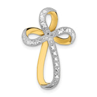 Load image into Gallery viewer, 14K w/Rhodium Diamond-Cut Twisted Cross Charm
