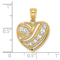 Load image into Gallery viewer, 14k w/Rhodium Stars and Stripes Heart Charm
