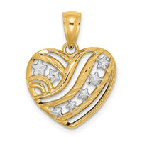 Load image into Gallery viewer, 14k w/Rhodium Stars and Stripes Heart Charm
