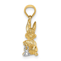 Load image into Gallery viewer, 14k Two-Tone Moveable 3-D Bunny Rabbit Charm
