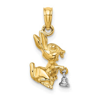 Load image into Gallery viewer, 14k Two-Tone Moveable 3-D Bunny Rabbit Charm
