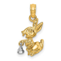 Load image into Gallery viewer, 14k Two-Tone Moveable 3-D Bunny Rabbit Charm
