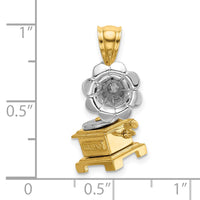 Load image into Gallery viewer, 14K Two-Tone 3-D Moveable Phonograph Charm
